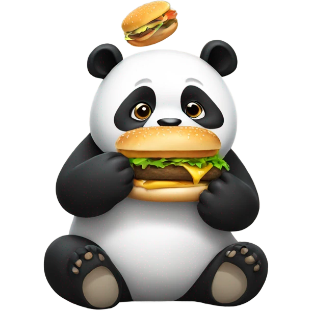 Panda eating burger emoji