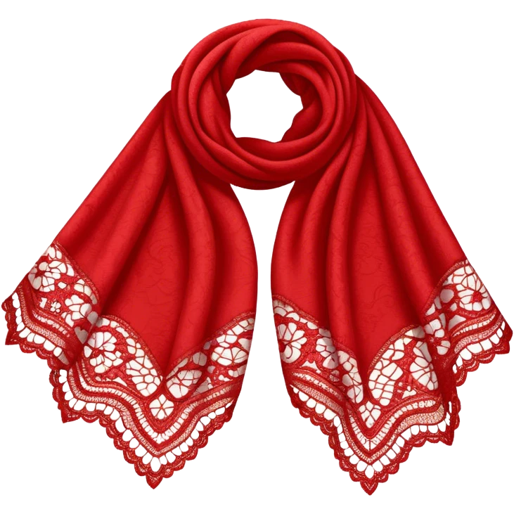A simple red lace shawl with a delicate design emoji