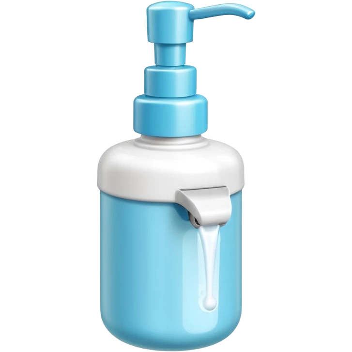 foam pump bottle object icon, soap dispenser with foam on top, glossy plastic, 3D cartoon, mobile game icon style, centered, clean background, no text, no watermark
 emoji