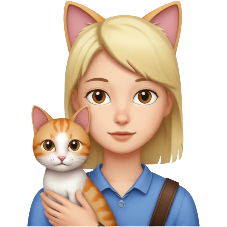 person with cat on their shoulder emoji
