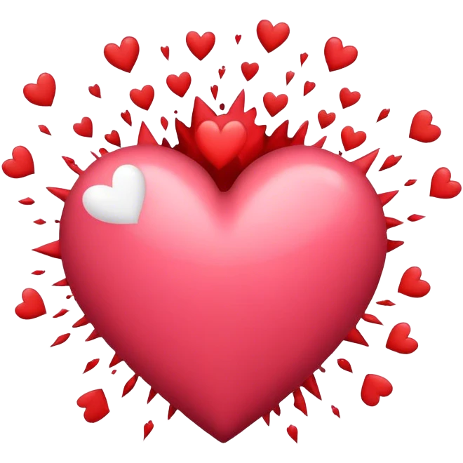 Exploding heart with hearts emoji