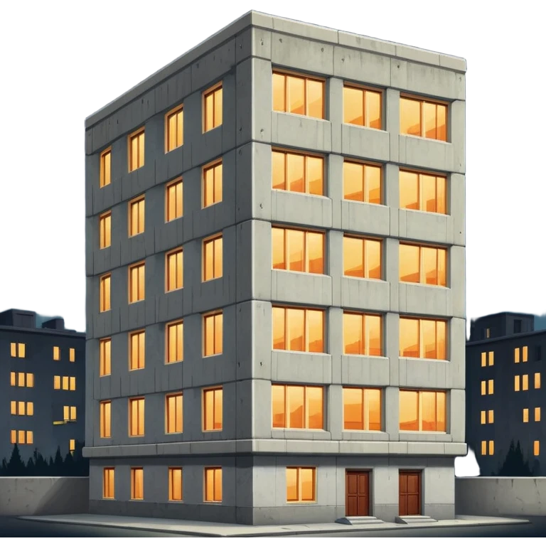 a five-story Soviet-era panel house in the night  emoji