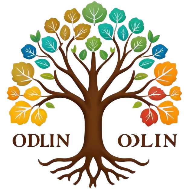 created an intricate but manly looking family genealogy logo including the name Odlin and name Genealogy while using multiple colors in the logo emoji