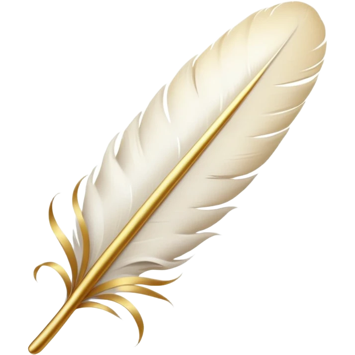white feather with gold tips emoji