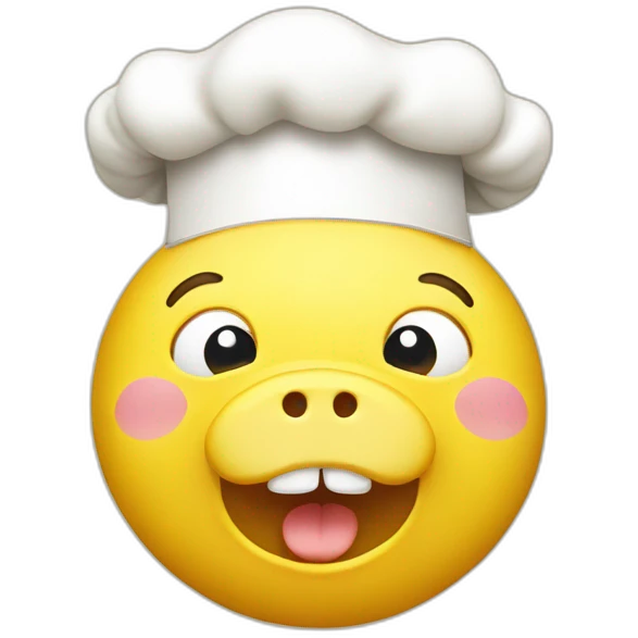  yellow pig chef face android phone style emoji