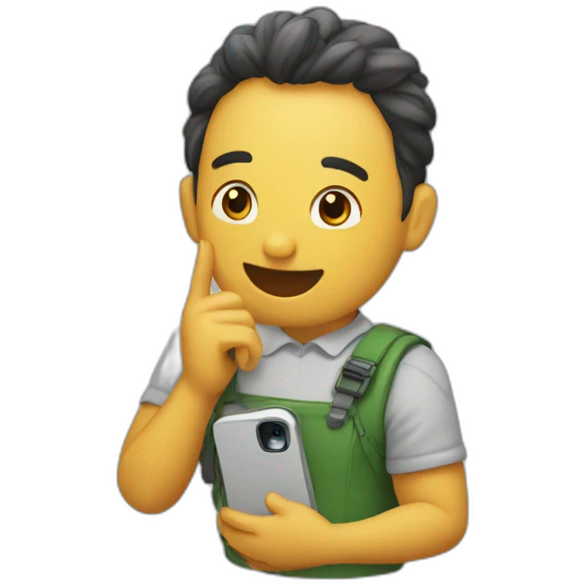 Ruvia hermosa hablando con celular emoji