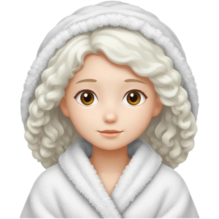 Girl wearing a hair towel emoji