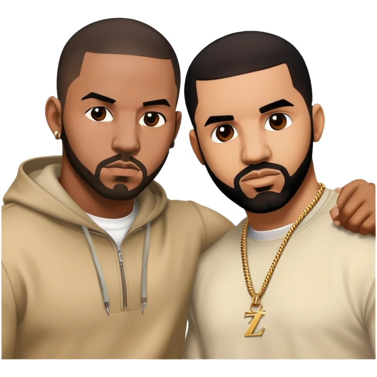 Kendrick Lamar and Drake fighting emoji