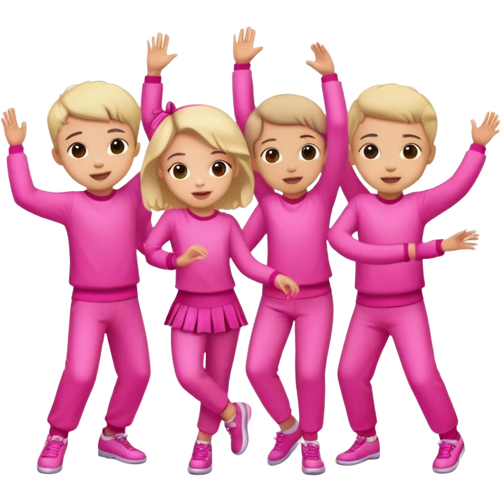 Dance kids pink emoji