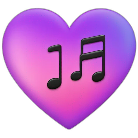 A heart in music style emoji