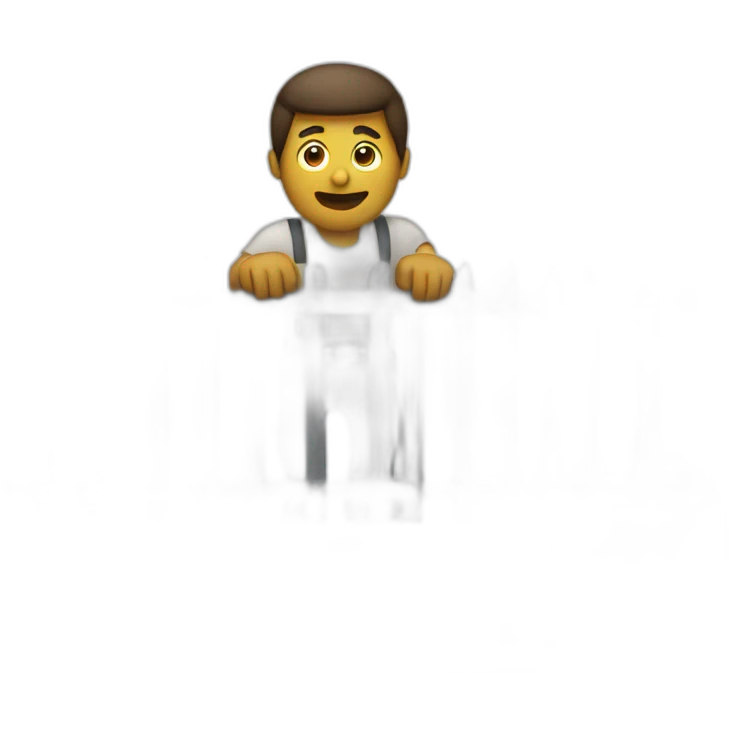 a man going over a fence emoji