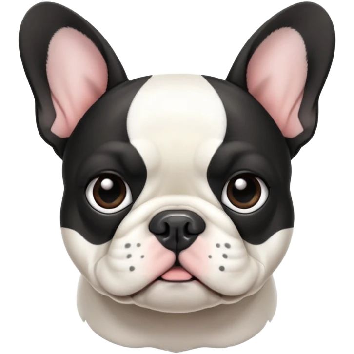 white and black french bulldog  emoji