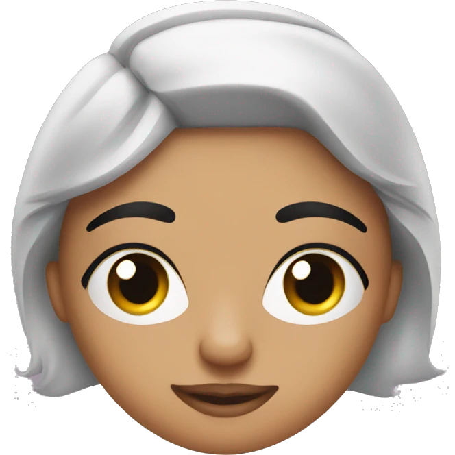 An eyebrow specialist who makes eyebrows for a client emoji