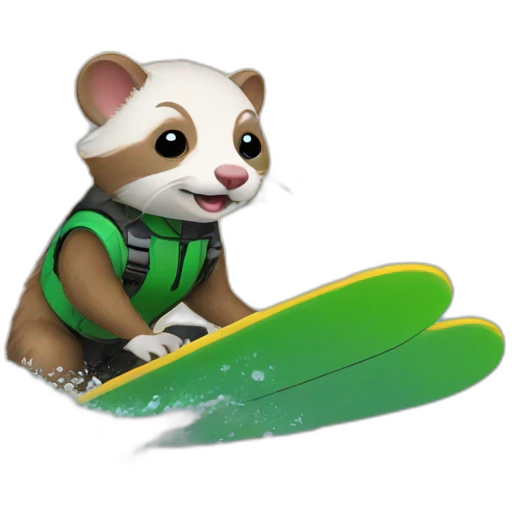 ferret wakeboarding emoji
