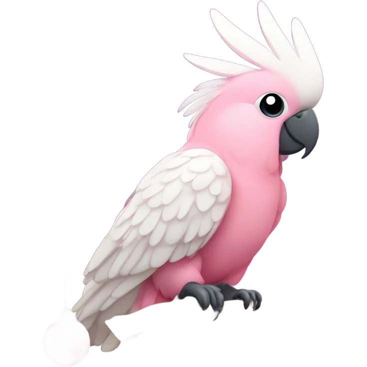 Pink cockatoo in christmas tree  emoji