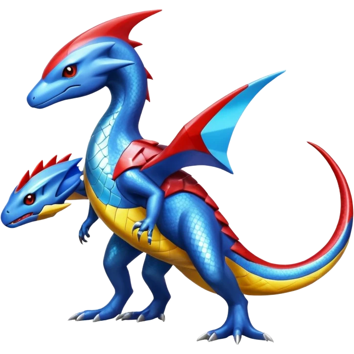 Shiny Glossy Oily Futuristic Latios-Gabite-Salandit-Helioptile-fusion (full body) emoji