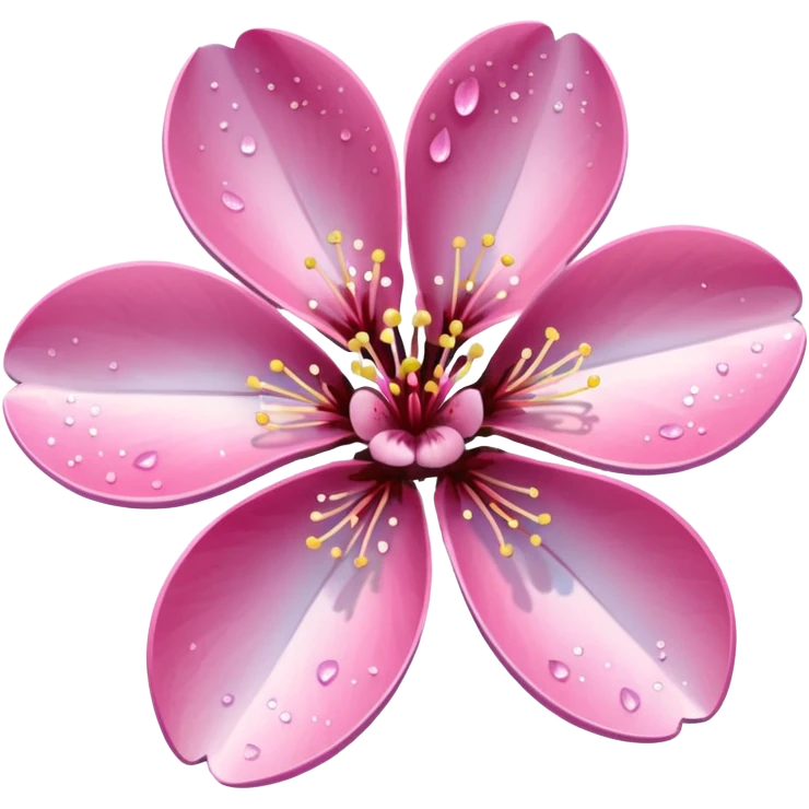 Stylized pink glitter cherry blossom flower (sakura) emoji