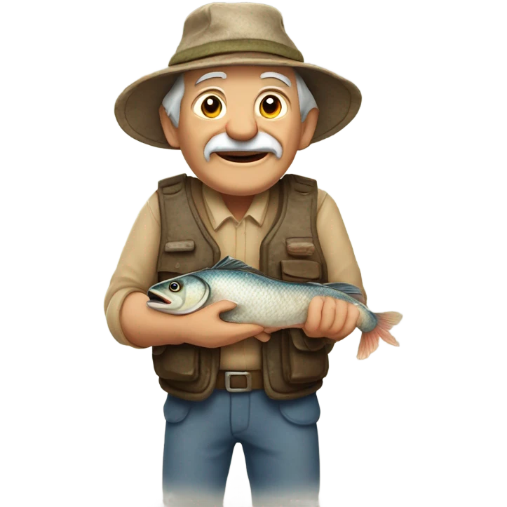 The old man who caught a fish emoji