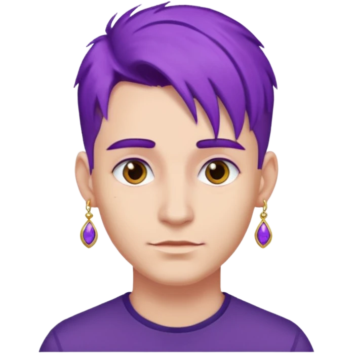purple haired man with earrings emoji