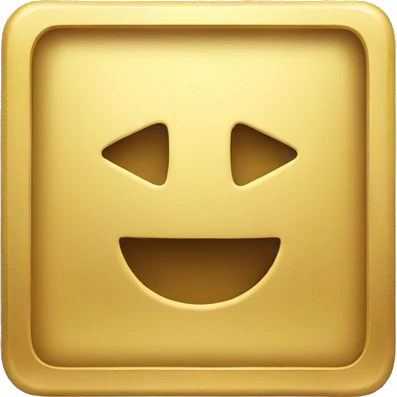 square gold coin minimal smiley emoji center emoji