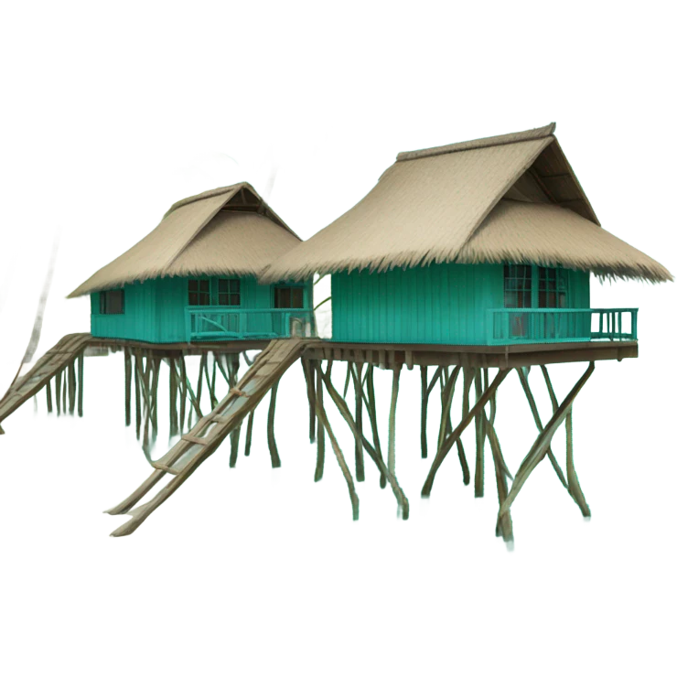 Maldivian houses on the water emoji