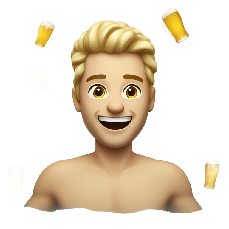 Swimming in a pool of beer emoji