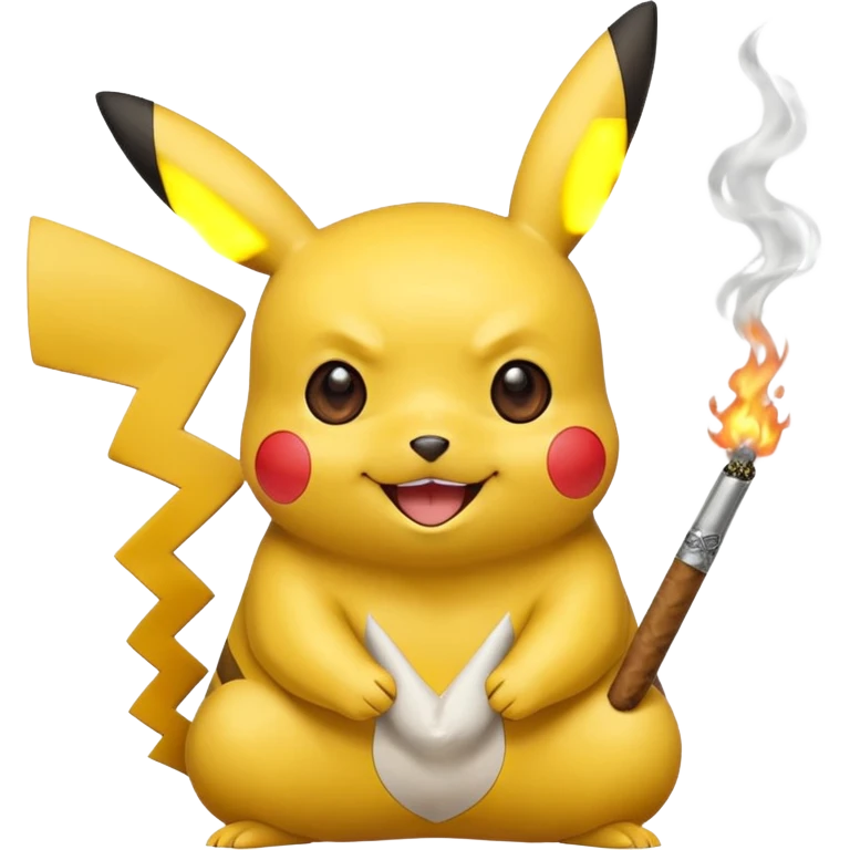 Pikachu smoking weed emoji