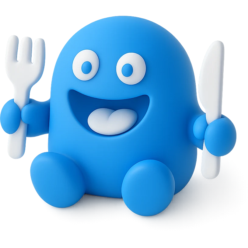 hungry character blue color emoji