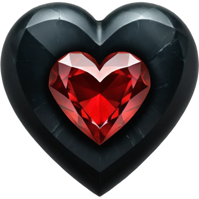 goth heart with a dark crystal cluster emoji