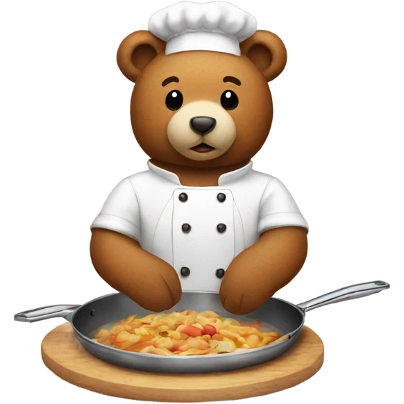 Teddy bear cooking emoji
