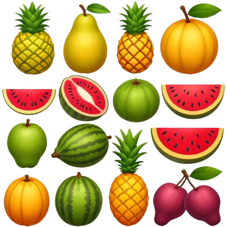 Full Tropical exotic fruits together emoji