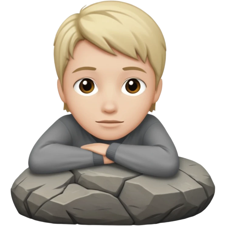 Tate McRae leaning on a large rock   emoji