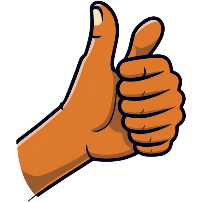 A thumbs up hand with dark skin that transitions to light skin at the wrist emoji
