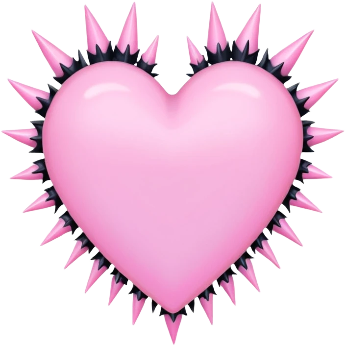 pastel goth heart with pink thorns emoji
