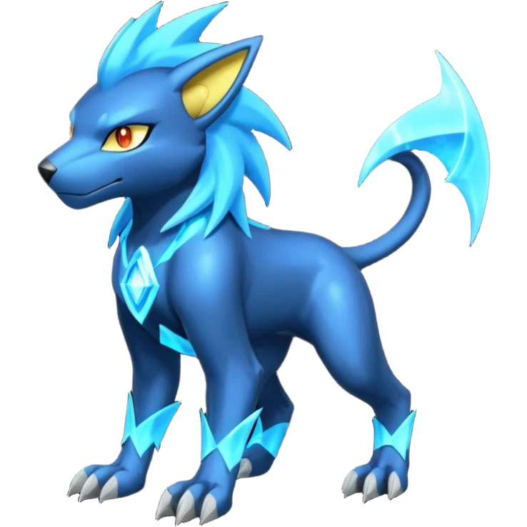 Modern Cyber Manectric-Luxray-creature, full body emoji