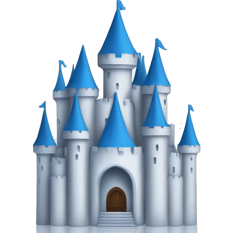 minimalist princess castle blue symetric emoji
