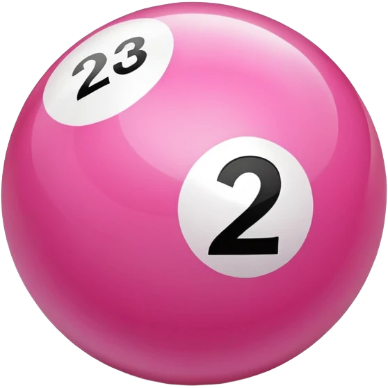 pink billiard ball with the number 23 emoji