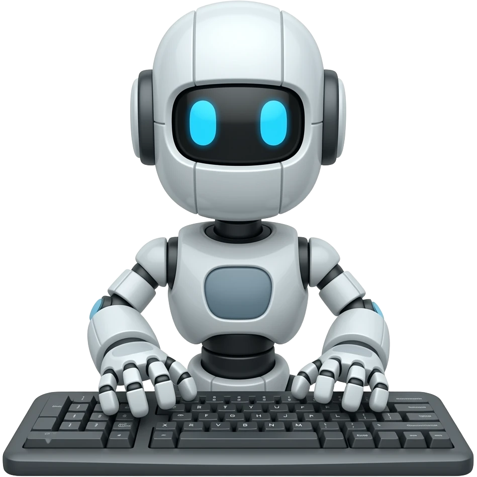 Robot usando un teclado emoji