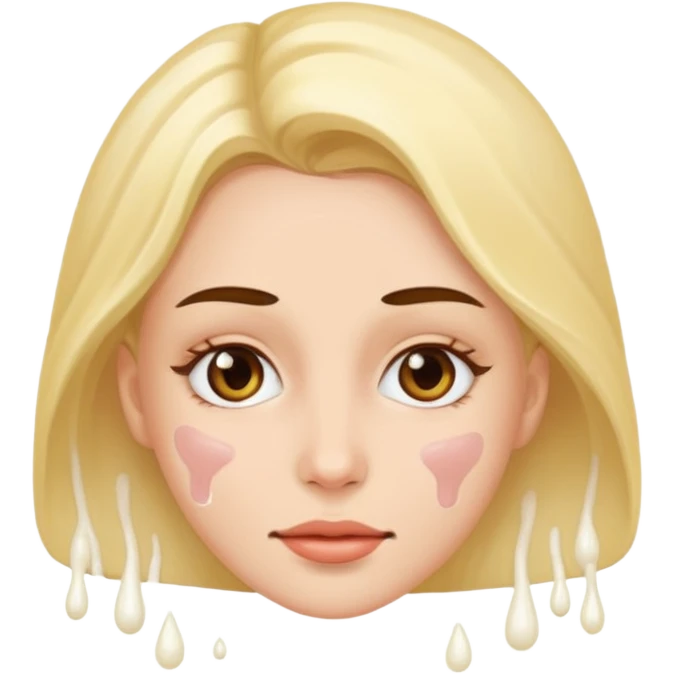 Une femme avec du sperme sur le visage  emoji