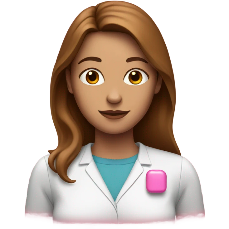 white woman with brown hair and pink pills  emoji