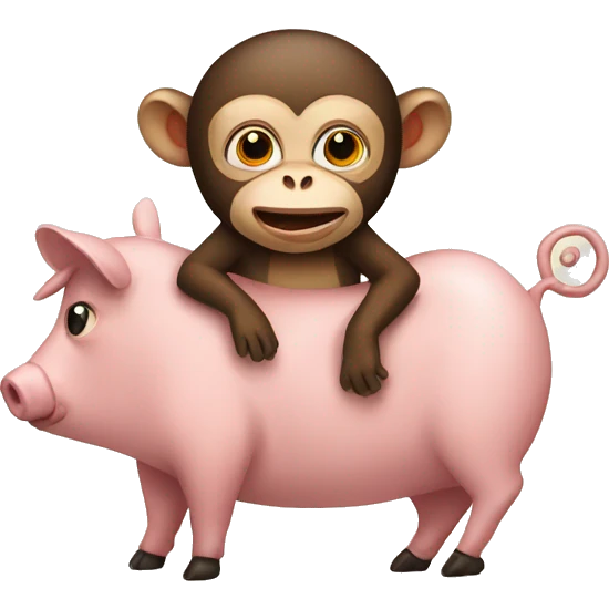 Monkey on a pig emoji