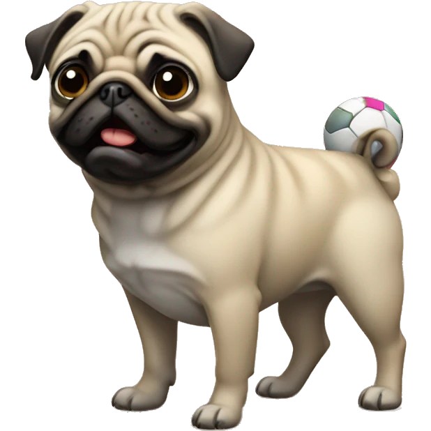 Pug with ball  emoji