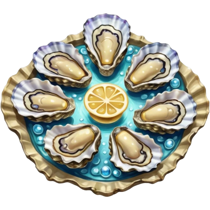 Oysters with a world inside instead of pearl  emoji