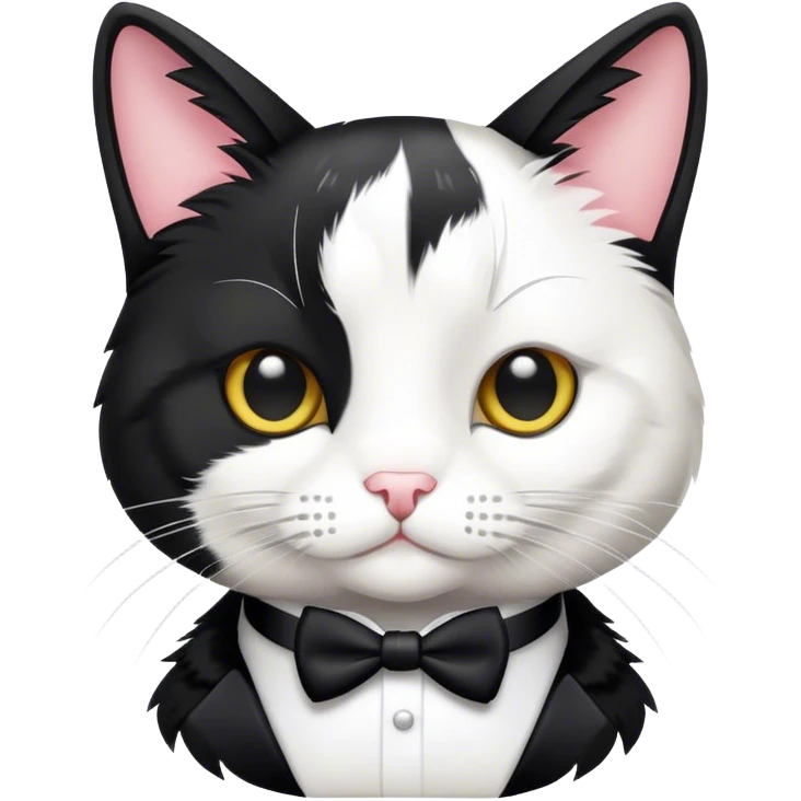 Mean tuxedo cat emoji
