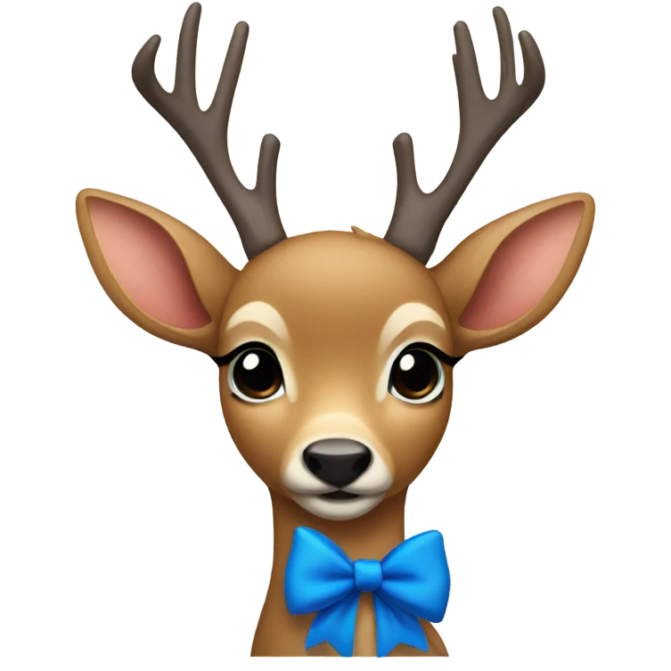 Deer with a blue bow emoji