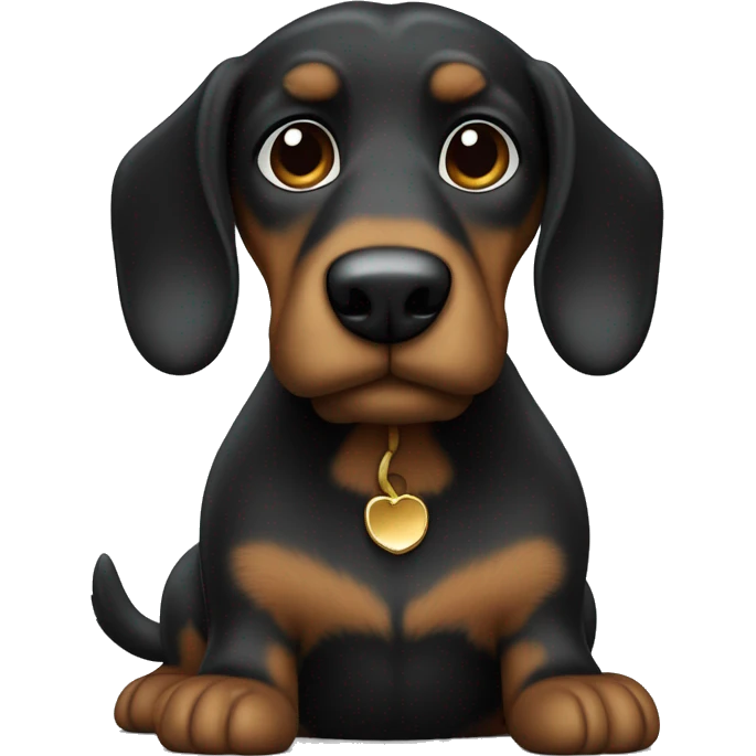 Schwarzer Dackel mit Teddybär  emoji