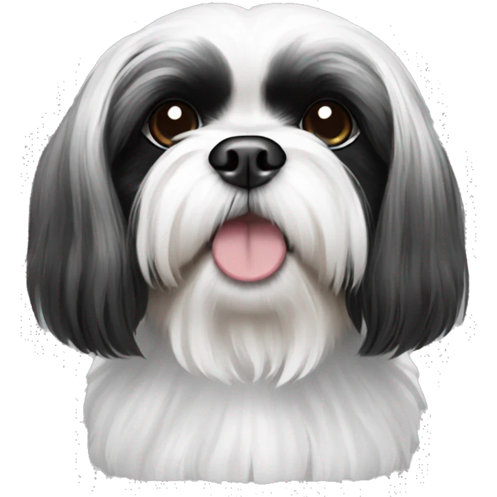 Black and white Shih Tzu emoji