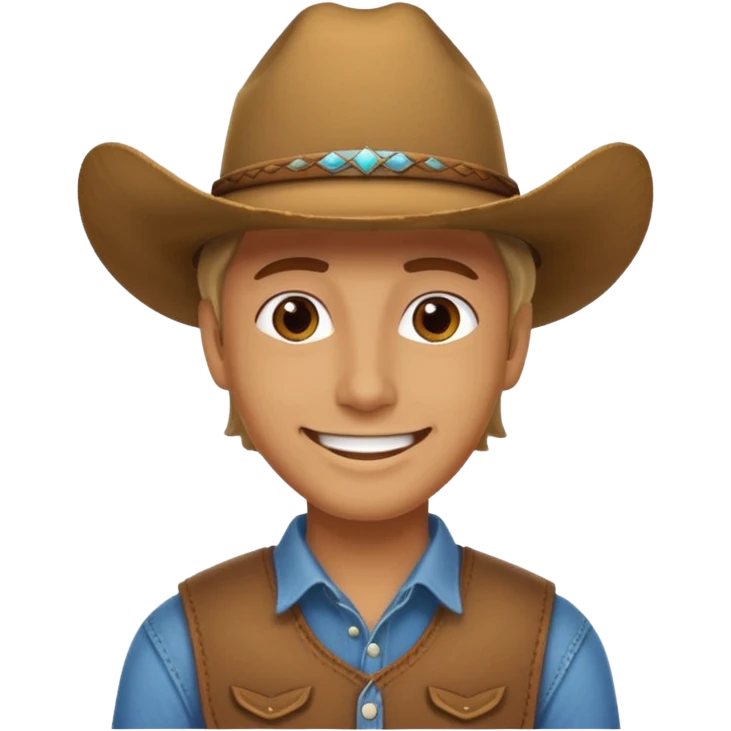 Turn the grinning emoji into one with a cowboy hat on emoji