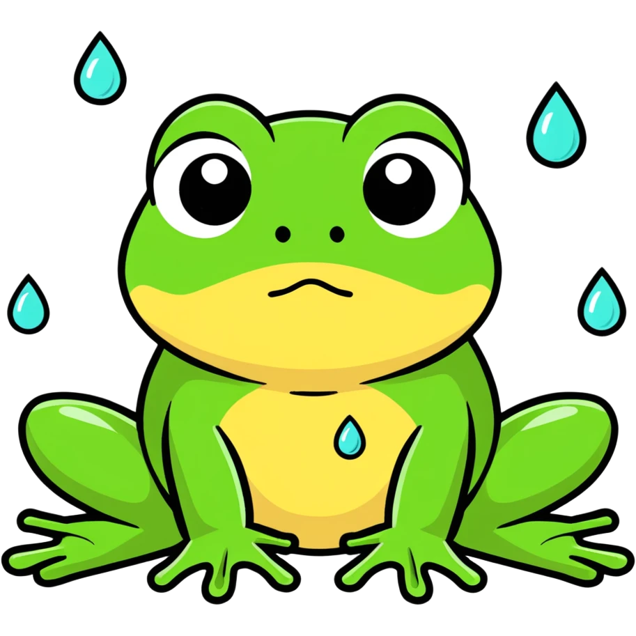 Sad frog with tears  emoji