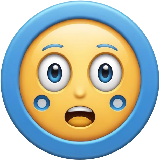 buffering symbol with a surprised face in the center emoji